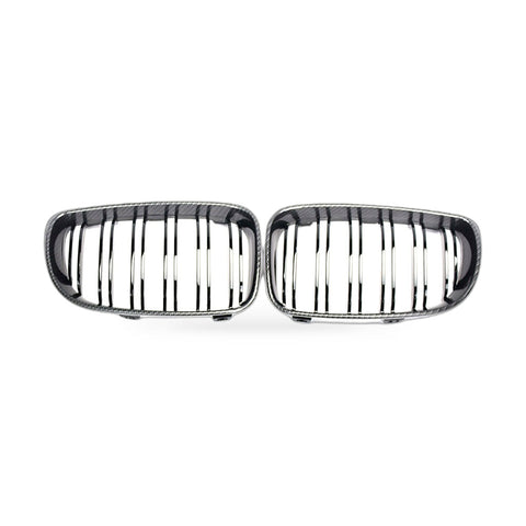 1 Series BMW E81 E87 08-11 Carbon Fiber Dual Line Front Grille Mesh — image 1