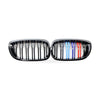 Gloss Black Dual Line Tri-Color M Style Grille to suit BMW 3 Series E46 — image 1