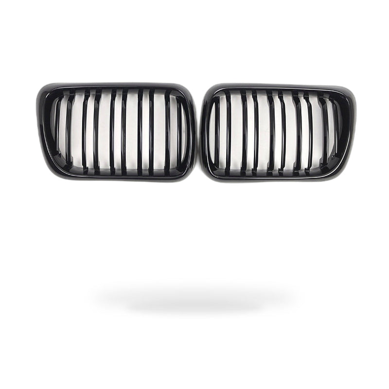 Dual Line Gloss Black Front Bumper Intake Grille to suit BMW 3 Series E36 — image 1