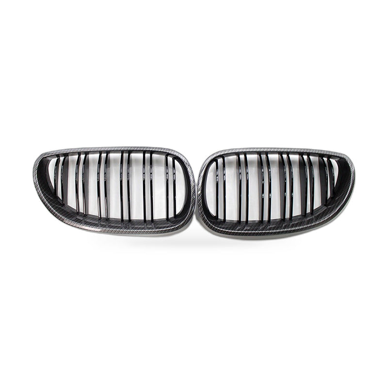 Carbon Pattern Dual Line Front Grille to suit BMW 5 Series E60 E61 04-09 — image 1