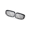 Carbon Pattern Glossy Black Double Line Front Grille to suit BMW 7 Series — image 2