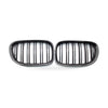 Carbon Pattern Glossy Black Double Line Front Grille to suit BMW 7 Series — image 1