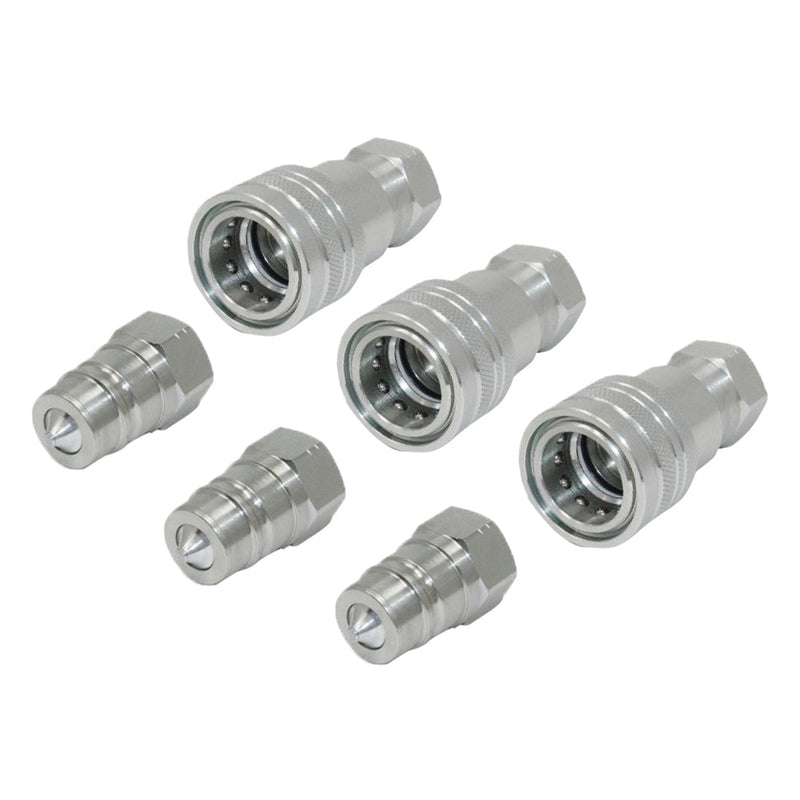 3 Sets 1 or 2 Inch BSP Hydraulic ISO Poppet Quick Release Couplings to suit — image 1