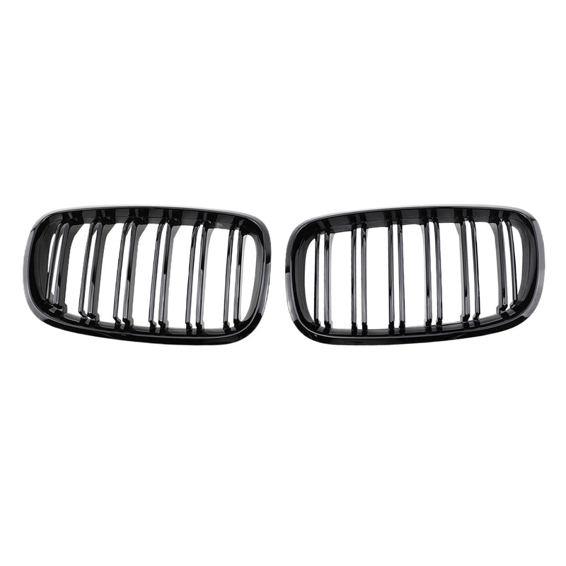 BMW E70 X5 / E71 X6 2007-2013 2x Front Grill Grille Gloss Black Suitable