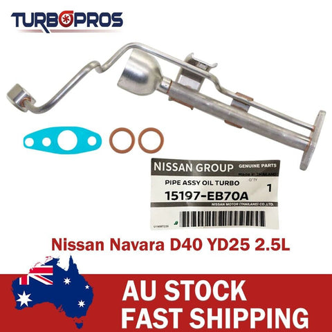 Nissan Navara D40 YD25 2.5L Genuine Turbo Oil Feed&Return Pipe+Gaskets