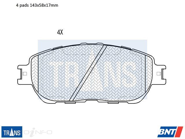 TRANS Brake Pads Transmission Front Toyota Lexus Estima 01-On - DB1490TR