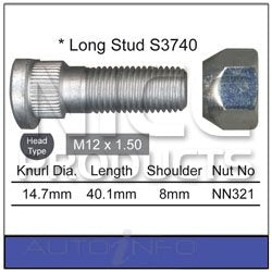 Nice Wheel Stud & Nut Chrysler for Mazda - NS374