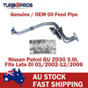 Nissan Patrol GU ZD30 3.0L Genuine Turbo Charger Oil Feed & Return Pipe