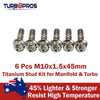 Manifold & Turbo 6 Pcs M10X1.5X45Mm Titanium Stud Kit