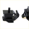 Black rubber engine mount with molded metal brackets and central cylindrical protrusion for nissan 1985-1999