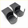 Black plastic 2x door armrest cup holders with curved u-shaped design for nissan patrol gu y61 series