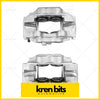 Silver metallic front brake caliper with angular design and black rubber seals for toyota land cruiser hzj75 79
