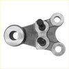 Gray metallic front lower ball joint mounting with three holes and two black bolts for toyota tacoma