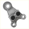 Gray metallic front lower ball joint control arm with three mounting holes and black rubber bushings for Toyota Tacoma