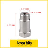 Silver metallic m18 x 1.5 oxygen sensor extender with hex base and 18mm length 6mm internal diameter