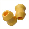 Yellow rubber coil spring bumpers with smooth textured surface and hollow ends for rear bumper of mitsubishi