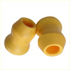 Yellow rubber coil spring bumpers with smooth glossy finish and rounded ends for mitsubishi rear bumper use