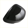 A sleek glossy black teardrop side wing mirror cover for mitsubishi outlander 2023 24 with smooth polished surface