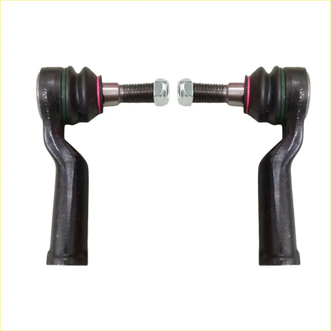 Black metal steering tie rod ends with threaded shafts and hex nuts for ford territory sx sy suv 4.0l shown from back side