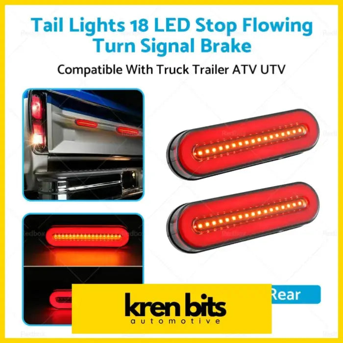 2X Tail Lights 18 LED Stop Flowing Turn Signal Brake Rear Truck - Lighting & Bulbs>Rear Light Assemblies