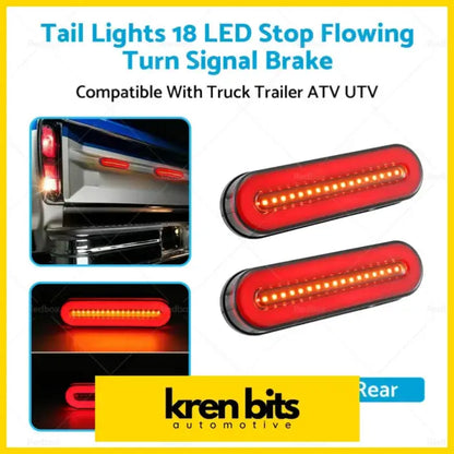 2X Tail Lights 18 LED Stop Flowing Turn Signal Brake Rear Truck - Lighting & Bulbs>Rear Light Assemblies