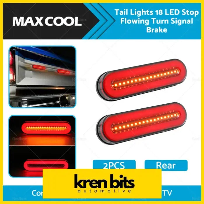 2X Tail Lights 18 LED Stop Flowing Turn Signal Brake Rear Truck - Lighting & Bulbs>Rear Light Assemblies