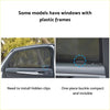 Black mesh triangular car window sun shade for mazda cx-30 with one-piece buckle and hidden clips back side view