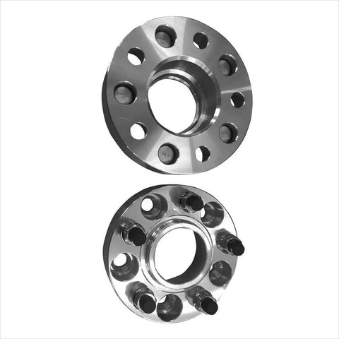 2x shiny chrome wheel spacer rings 35mm 5x114.3 with polished metal surface and bolt holes for ford falcon xt xf ea eb ed