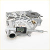 Silver metallic 3.0L timing gear case engine oil pan with black rubber gasket and integrated oil pickup tube for Toyota Hilux