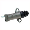 Gray metallic 3/4 clutch cylinder with black rubber boot and threaded bolt end for nissan d21 navara king cab
