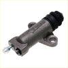 Gray metallic 3/4 inch clutch slave cylinder with black rubber boot and threaded bolt end for nissan datsun d21