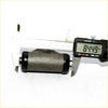 Gray textured cylindrical rear wheel brake cylinder with black end caps measured by caliper for mitsubishi chariot