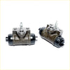 Two cast iron 3/4 rear wheel brake cylinders with black rubber caps and silver fittings for mitsubishi colt plus