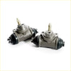 3/4 rear wheel brake cylinder set for datsun nissan 620 2wd 1972-1979 with gray metal cylinders black seals and brass fittings