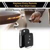 Black 3 button key fob shell case for toyota rav4 2013-2015 with silver accents and metallic ring