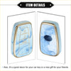 Blue marble patterned tpu smart key fob cover case with gold trim for toyota prius 3 button 2006 2022