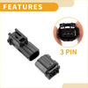 Black plastic 3 pin crankshaft position sensor connector with rectangular housing for toyota 4wd ute offroad use