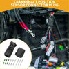 Black plastic 3 pin crankshaft position sensor connector plug with metallic pins and green caps for 4wd ute offroad use
