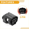 Black plastic 3 pin headlight leveling motor connector plug for toyota 4wd ute offroad use