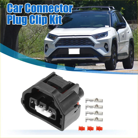 Black plastic 3 pin throttle position sensor connector adapter kit with white contacts and metal clips for toyota 4wd ute offroad