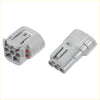 Gray plastic 3 pin ts alternator connector adapter kit for toyota with red indicator dots ideal for 4wd ute offroad use