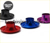 Vibrant metallic red blue and purple 3 inch short ram cold air compressor intake inlet velocity stack caps