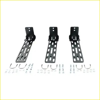 Black metal 3 x 270 awning brackets with matching screws and u-shaped hooks fit for darche and kings awnings
