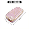 Pink marble patterned 3 button smart key fob cover case with gold trim for toyota prius 2006 2022