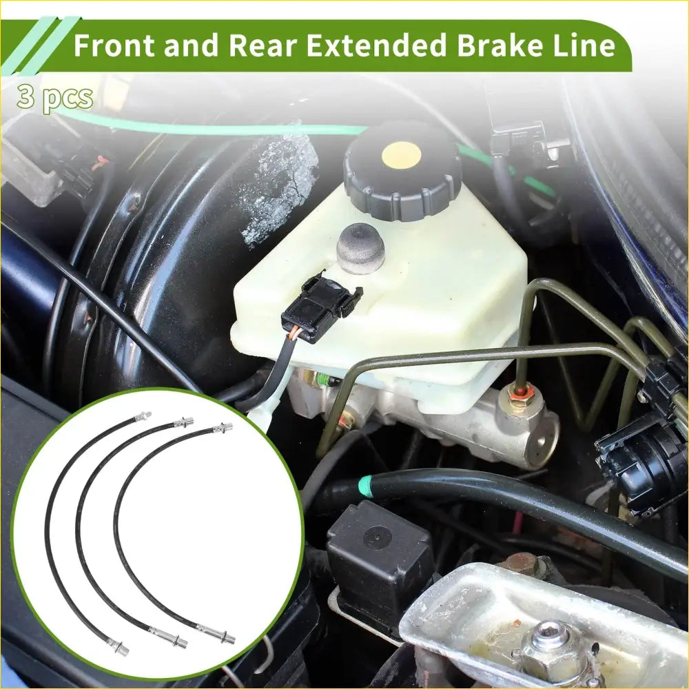 3 x Extended Brake Line Hoses for Toyota Hilux LN106 LN46 LN60 LN65 - Brakes