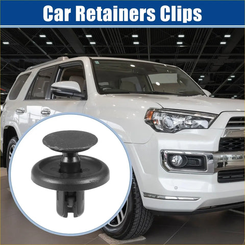 Black plastic front fender retainer clip with rounded top and cylindrical base for toyota 4wd ute offroad use