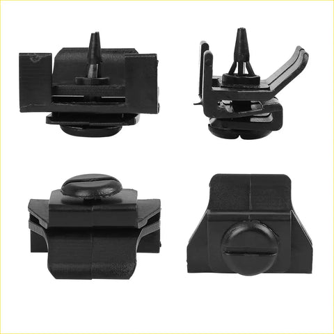 Black plastic mudguard liner retainer clips with spring mechanism and rounded ends for toyota rav4 and tacoma