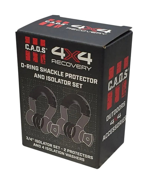CAOS Gear 2 Piece Shackle Protector with 4 x Isolators - Black
