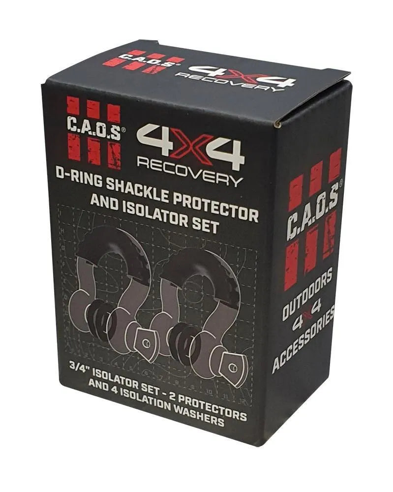 CAOS Gear 2 Piece Shackle Protector with 4 x Isolators - Black