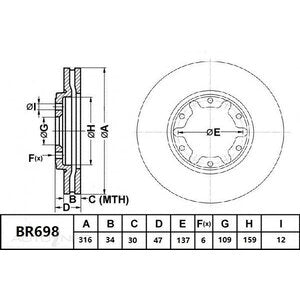 Bendix Brake Rotor - BR698-ULT4WD